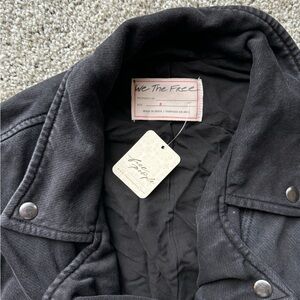 Free People Rebel Knit Moto Jacket Button Black Small